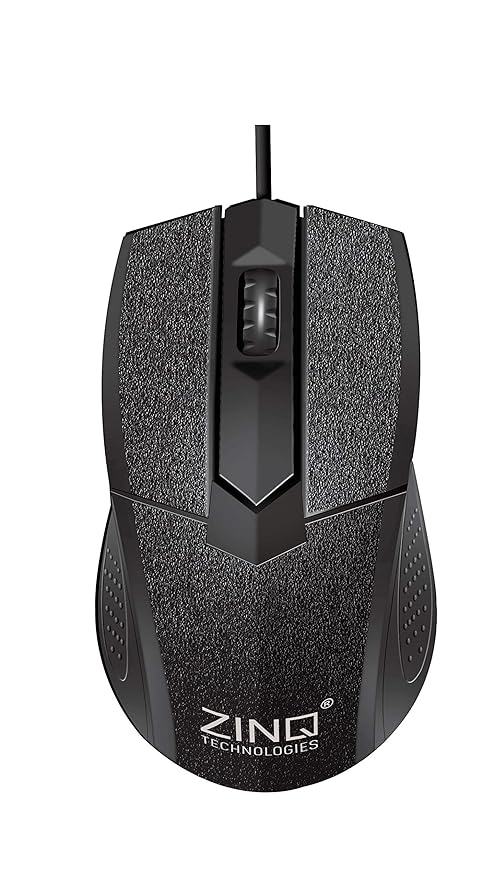 (Open Box) Zinq Technologies ZQ233 Wired Mouse with 1000DPI, 10 Million Clicks Lifespan for Laptop and Desktop (Black)
