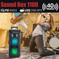 (Open Box) Modernista SoundBox 1100 Bass Boosted 40Watt PMPO Wireless Bluetooth Party Speaker with Wired Karaoke Mic with Bulit in Subwoofer & FM Radio/USB/TF/LED Disco Lights