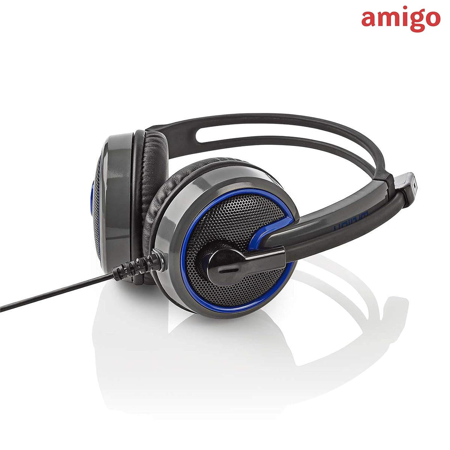 (Open Box) Amigo Nedis Wired Over-Ear Gaming Headset | with Impressive Surround Sound |with 3.5 MM Connector | |High Bass (Black)