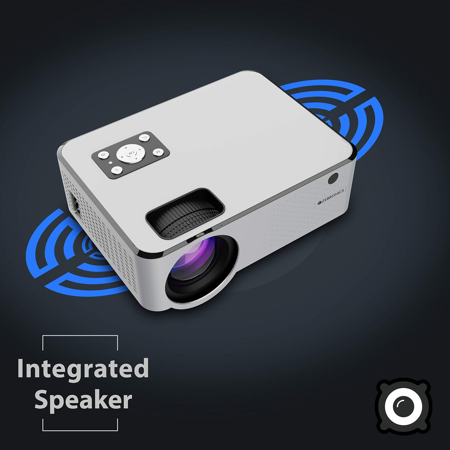 (Open Box) ZEBRONICS PIXAPLAY 53, Smart Vertical Projector, 3500 Lumens, 4K Support, 120 Inch Screen Size, Auto Focus, Auto Keystone, Bluetooth, HDMI, USB, WiFi, 1080p Support, APP Support, Miracast