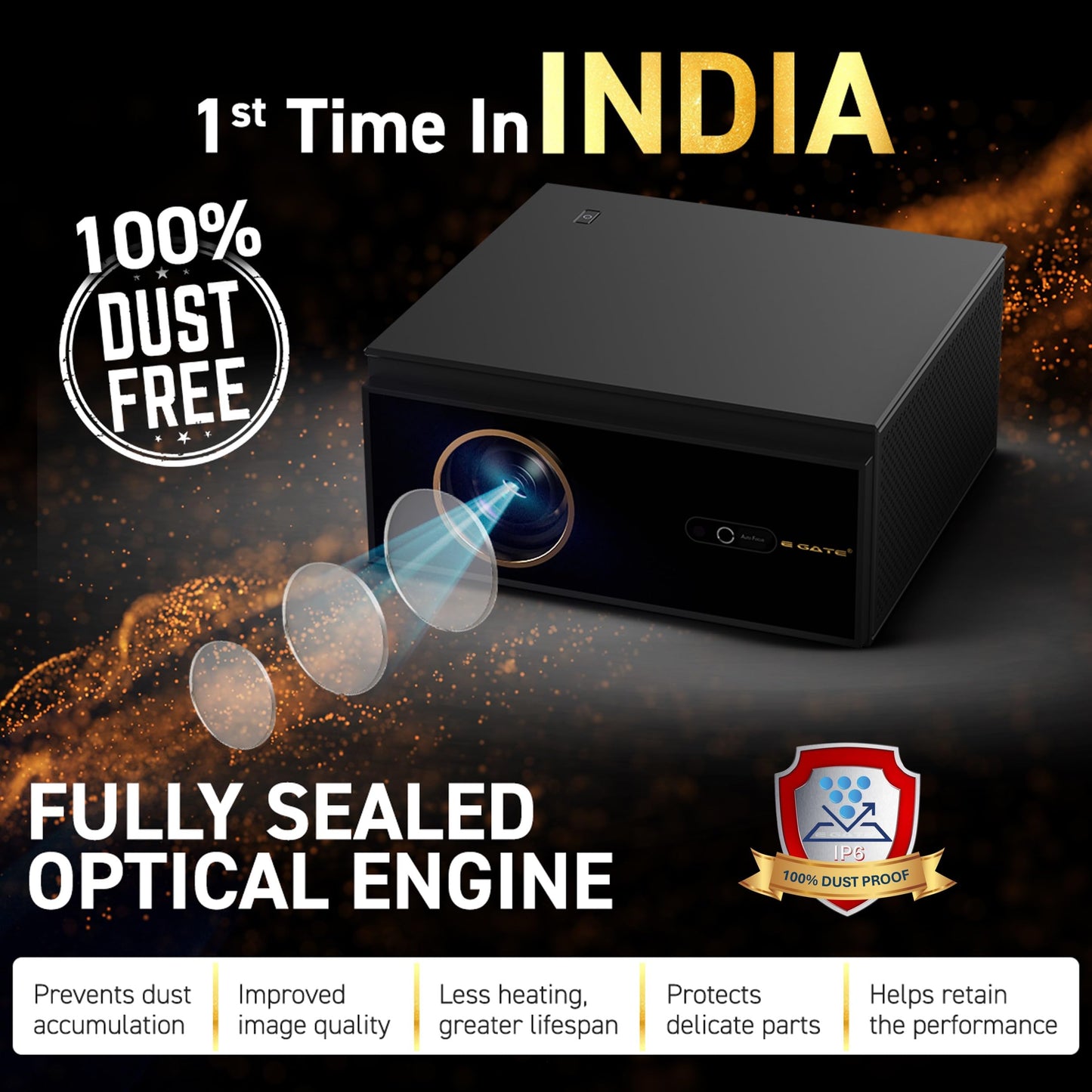 (Open Box) Egate K9 Pro-Max Android FHD 1080p LED Projector,