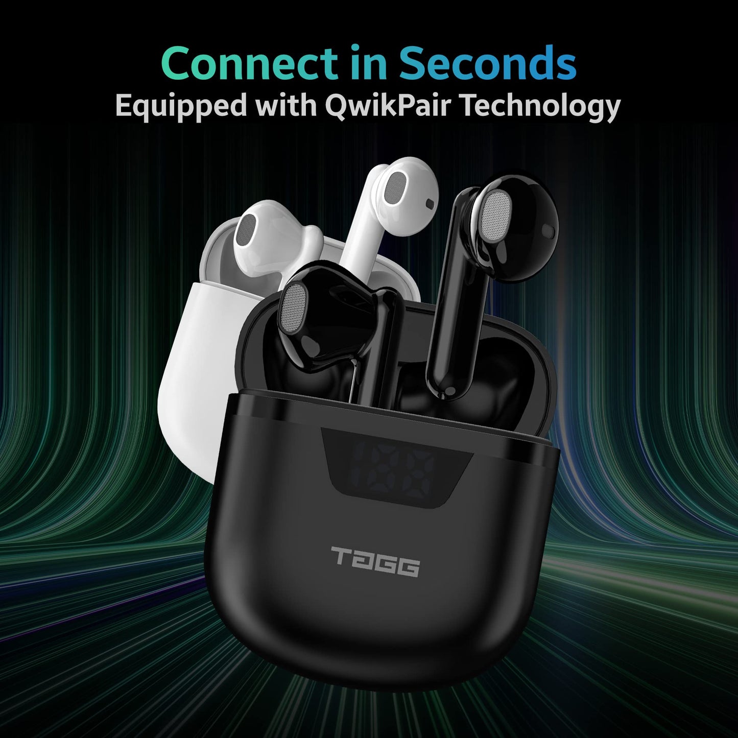 (Open Box) TAGG Newly Launched Liberty Buds Mini Truly Wireless in Ear Earbuds with Quad Mic, Fast Charge, Rich Bass, 13mm Dynamic Drivers