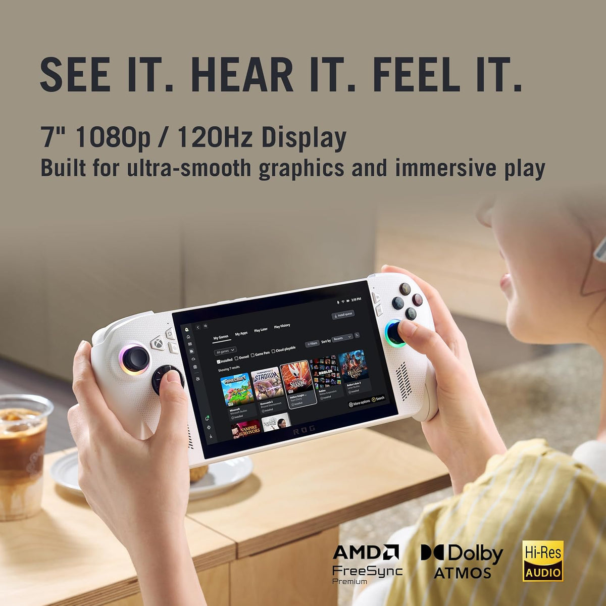 (Brand Refurbished) ASUS ROG XBOX Ally (2025) RC73YA-NH010W, AMD Ryzen Z2 A Processor,16GB RAM, 512GB SSD, 7"/17.8cm, FHD, Touchscreen,120Hz, 500 nits, Windows 11 Home, White