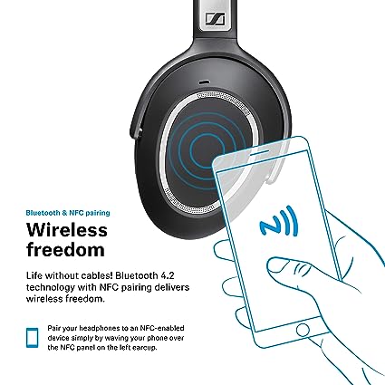 (OPEN BOX) Sennheiser PXC550 Bluetooth Wireless Over Ear Headphones with Mic (Black)