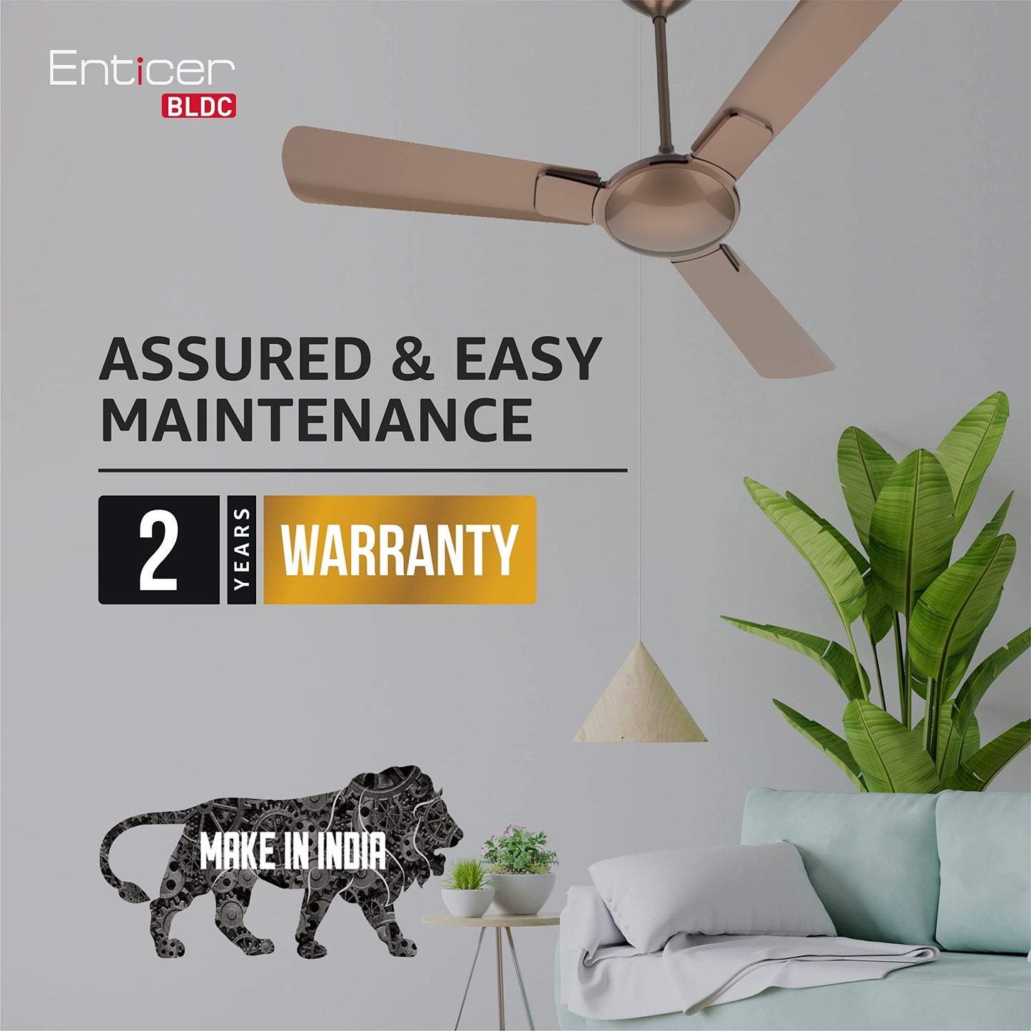 Havells 1200Mm Enticer Bldc Motor Ceiling Fan 5 stars With Remote,100% Copper Upto 55% Energy Saving With Eco Active Technology,High Air Delivery (Pack Of 1,Pearl White Chrome)