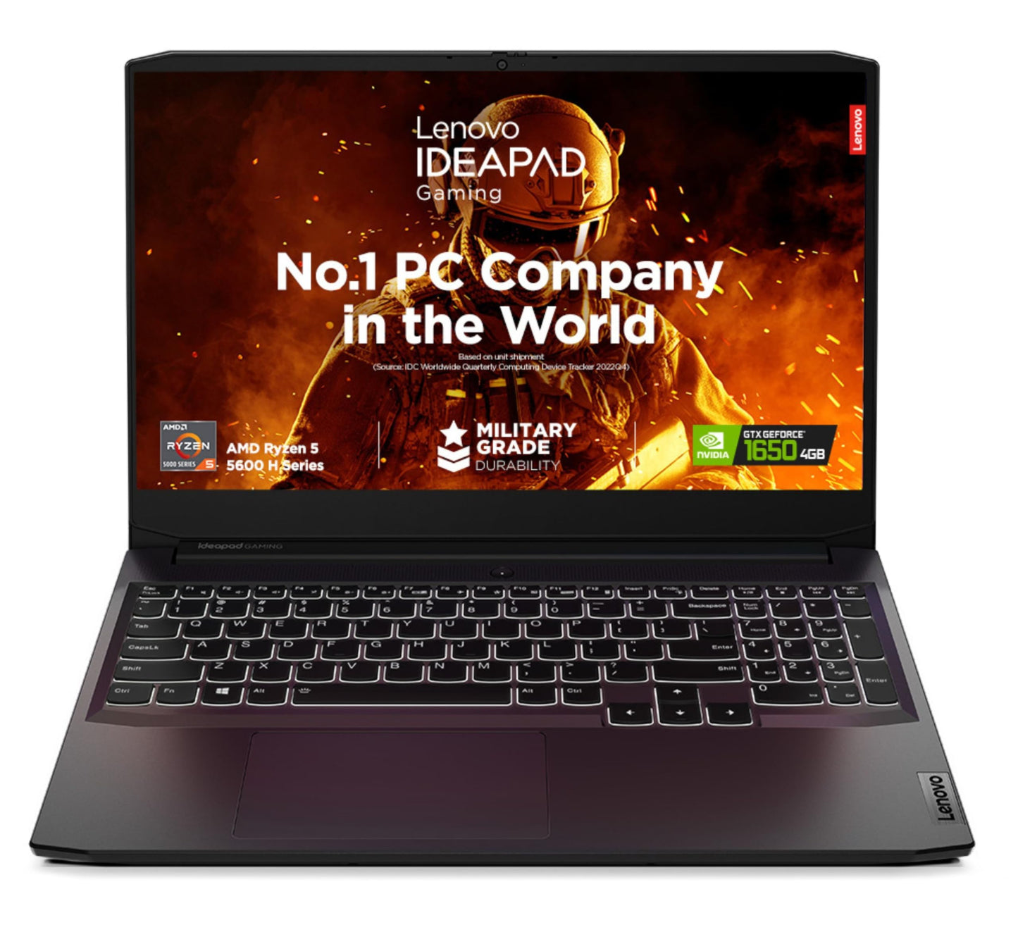 (Brand Refurbished)Lenovo [Smart Choice Ideapad Gaming 3 Laptop AMD Ryzen 5 5500H 15.6" (39.62Cm) Fhd IPS 300Nits 144Hz (8Gb/512Gb Ssd/Win11/Nvidia RTX 2050 4Gb/Alexa/3 Month Game Pass/Shadow Black/2.32Kg),82K20289In