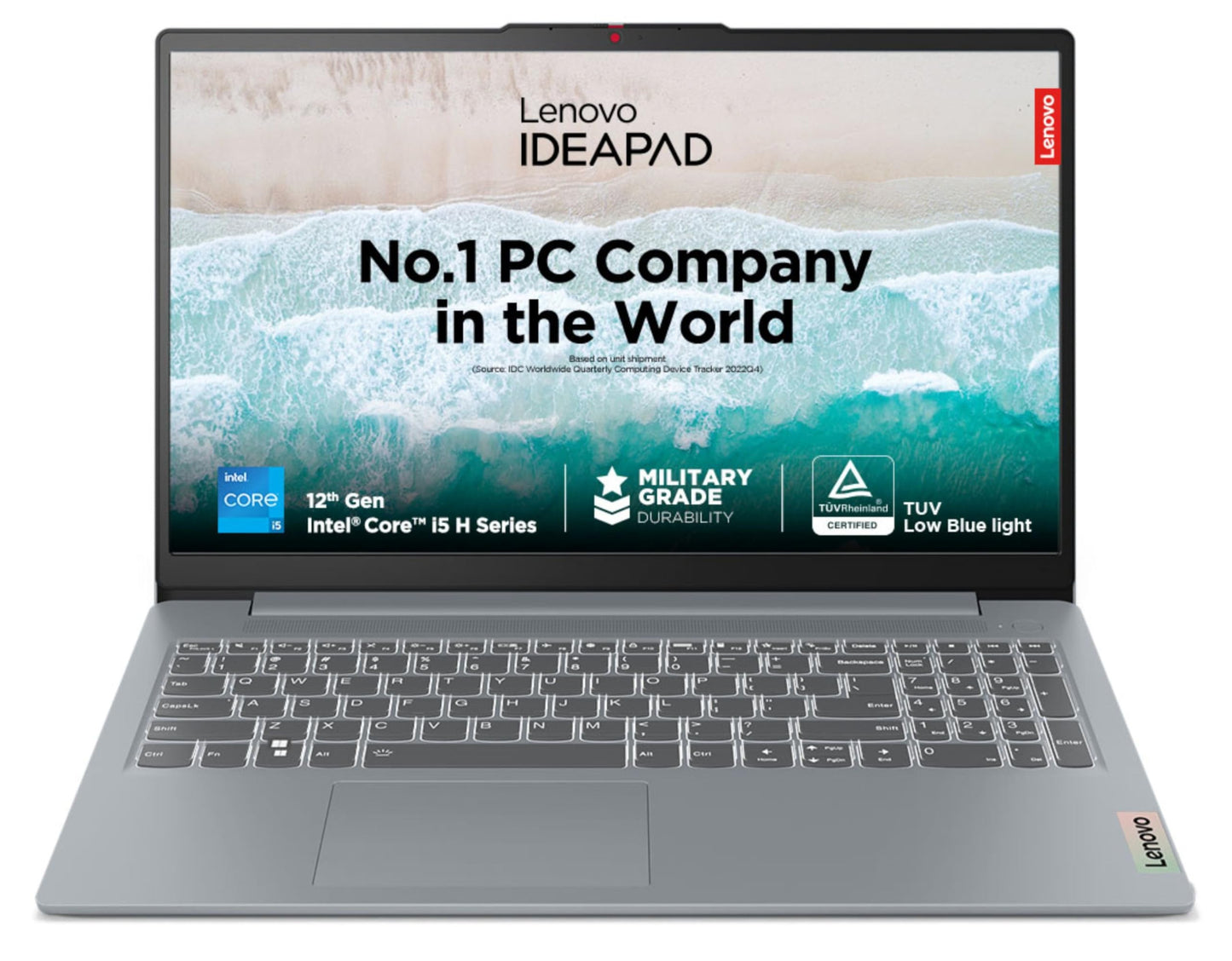 (BRAND REFURBISHED)Lenovo IdeaPad Slim 3 12th Gen Intel Core i5-1235U 15.6" (39.62cm) FHD Thin & Light Laptop (8GB/512GB SSD/Windows 11/Office 2021/Backlit/1Yr ADP Free/3months Game Pass/Arctic Grey/1.63Kg), 82RK0062IN