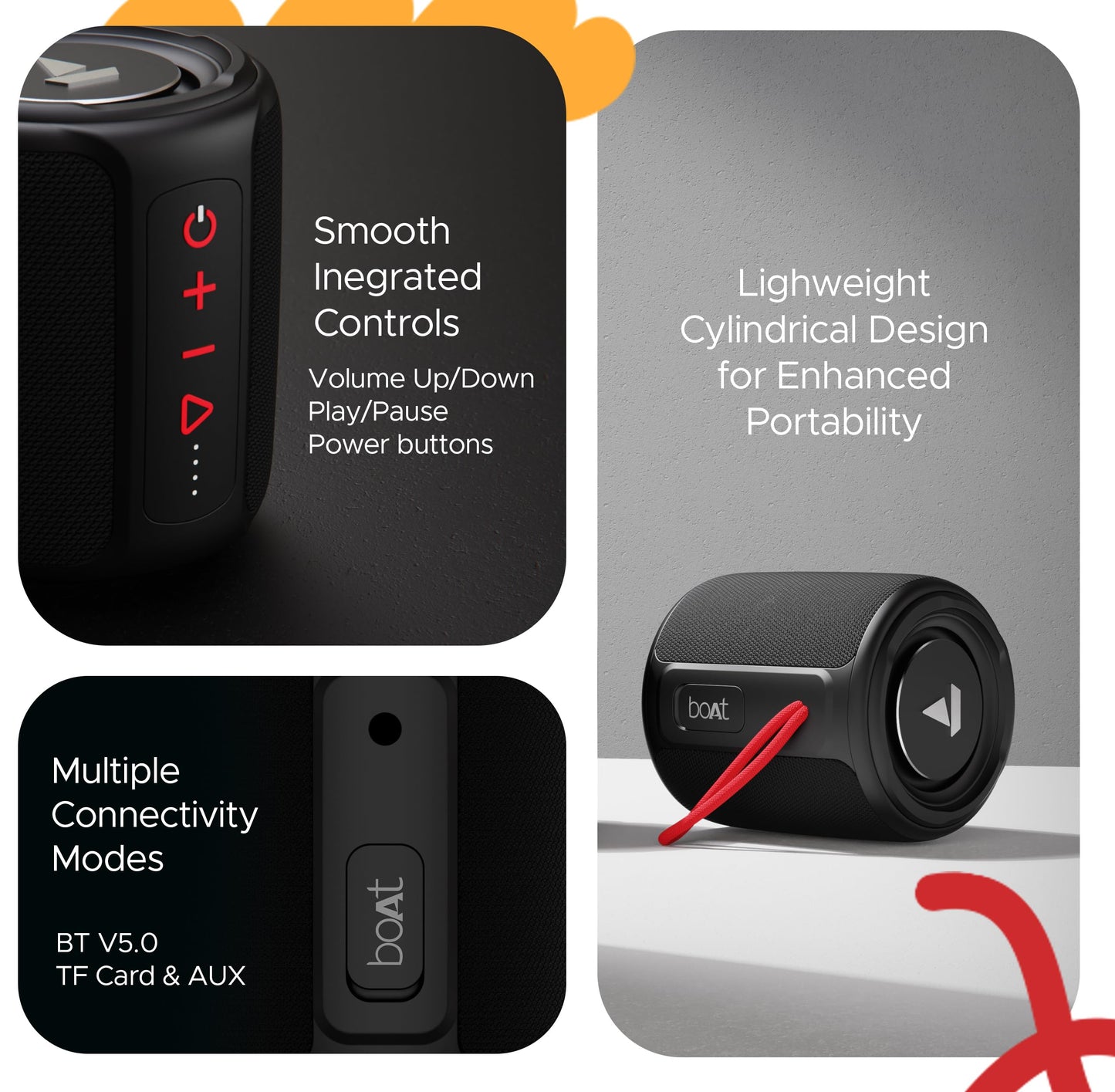 (Open Box) boAt Stone 352 Bluetooth Speaker with 10W RMS Stereo Sound, TWS Feature, Up to 12H Total Playtime, Multi-Compatibility Modes and Type-C Charging(Assassin Red-Deadpool Edition)