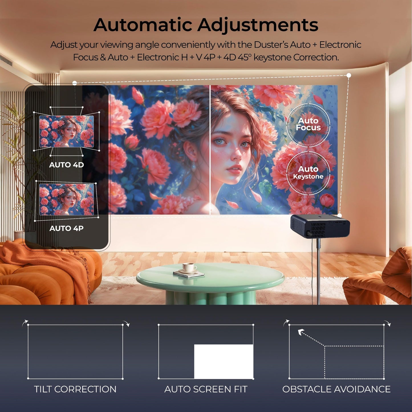 (Open Box) Egate K9 Pro-Max Android FHD 1080p LED Projector,