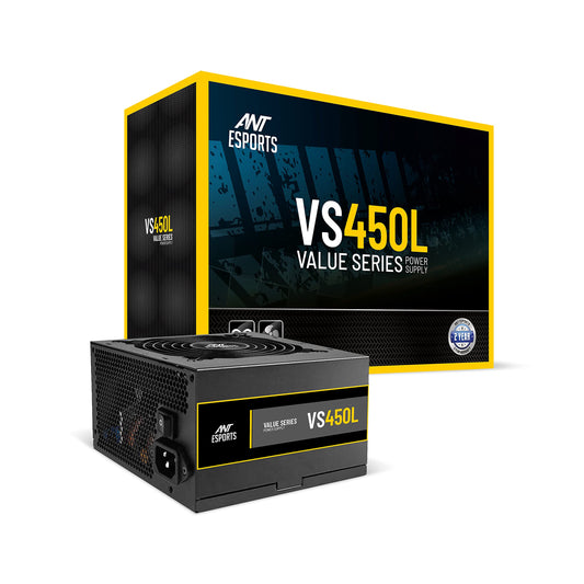 (Open Box)Ant Esports VS450L Non-Modular High Efficiency Gaming Power Supply/PSU with 1 x PCIe and 120mm Silent Fan