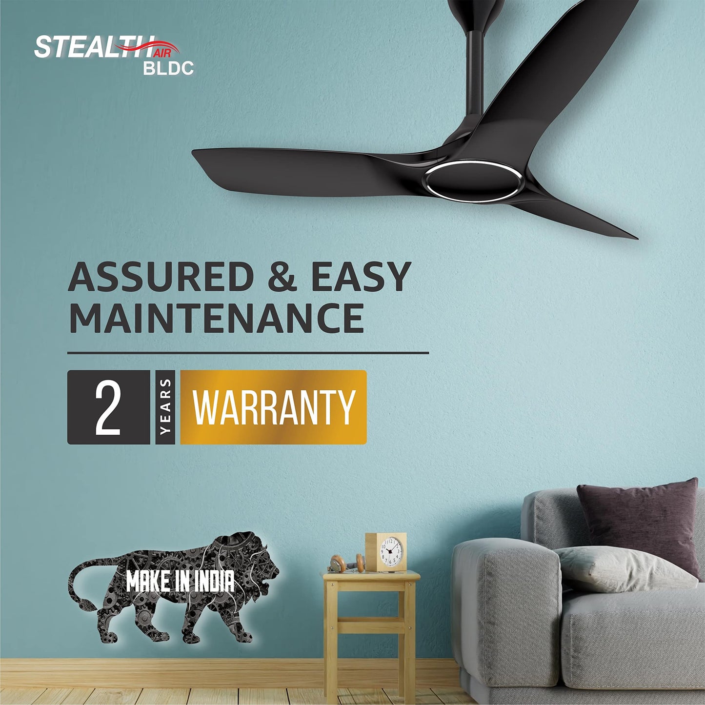 Havells 1200mm Stealth Air BLDC Motor Ceiling Fan | Remote Controlled, High Air Delivery Fan | 5 Star Rated, Upto 60% Energy Saving, 2 Year Brand Warranty | (Pack of 1, Pearl White)