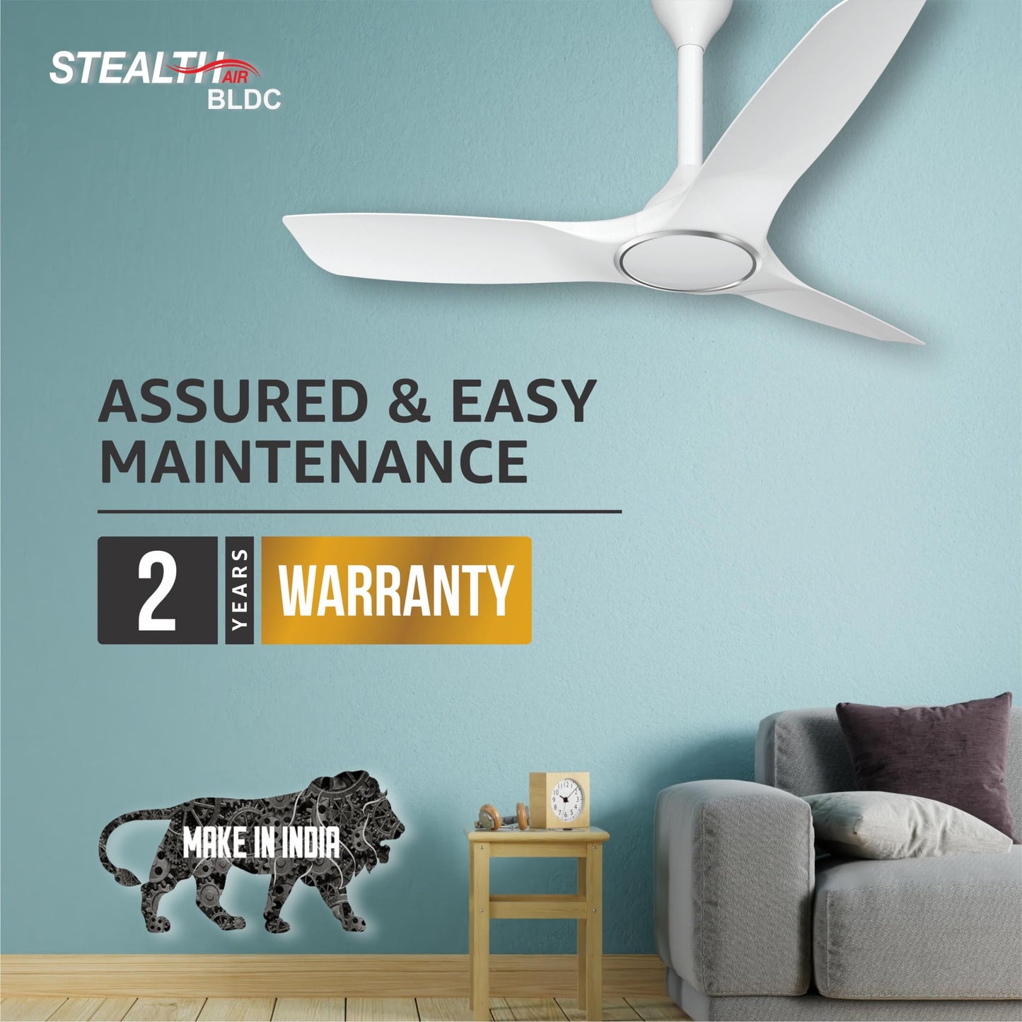 Havells 1200mm Stealth Air BLDC Motor Ceiling Fan | Remote Controlled, High Air Delivery Fan | 5 Star Rated, Upto 60% Energy Saving, 2 Year Brand Warranty | (Pack of 1, Pearl White)