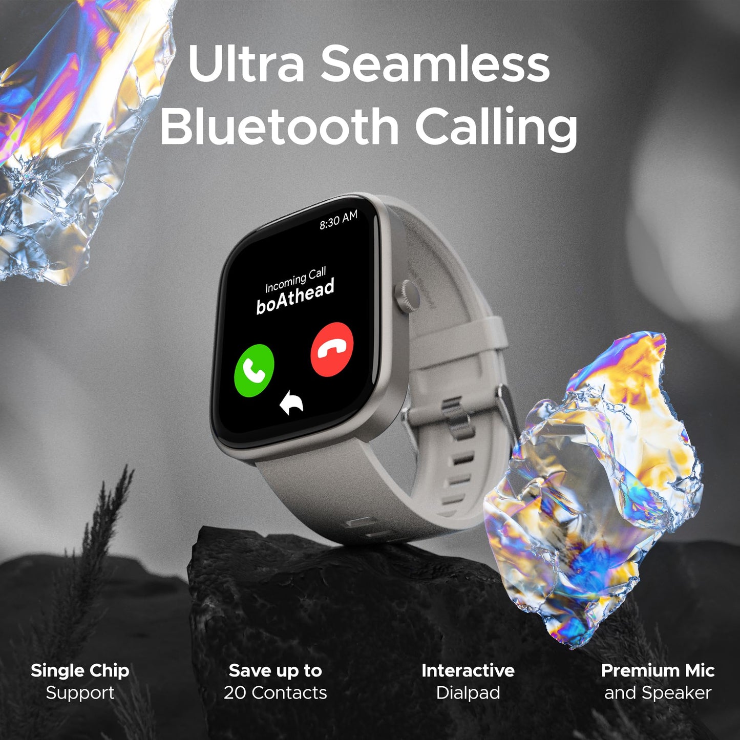 (Open Box) boAt Ultima Prism Smart Watch w/ 1.96" (4.9 cm) AMOLED Display, BT Calling, 700+ Activities, Always on Display, Female Wellness, IP67 Dust, Sweat & Splash Resistance, HR & SpO2(Steel Black)