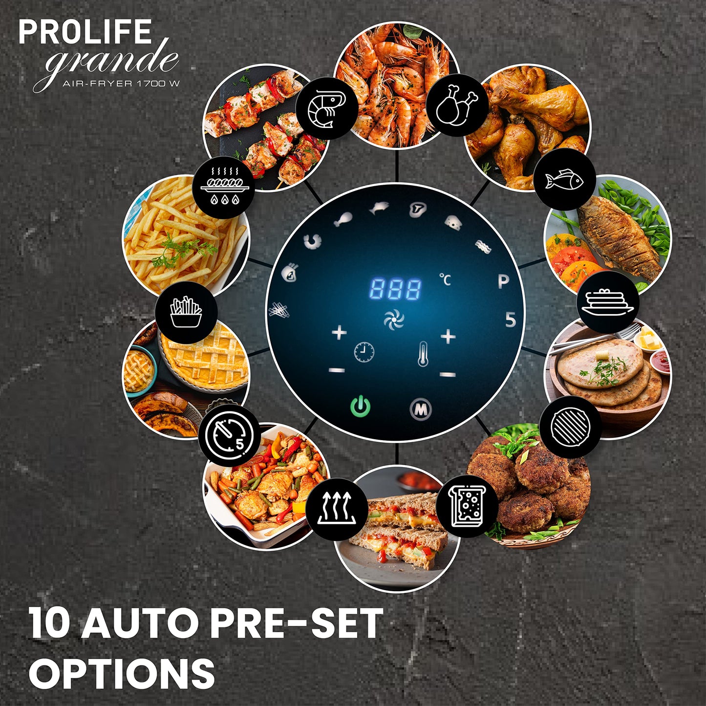 Havells Prolife Neo 4.5 L Air Fryer|Digital Display With Led|8 Pre Set Menu|Auto Shutoff|Cool Touch Handle|60 Min Timer|1500W|2 Yr Manufaturer Warranty,Black