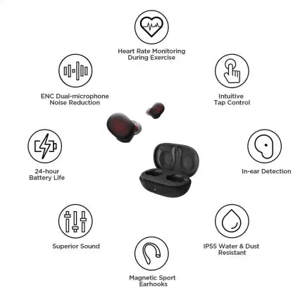 (Open Box) AMAZFIT PowerBuds Bluetooth Headset black/red