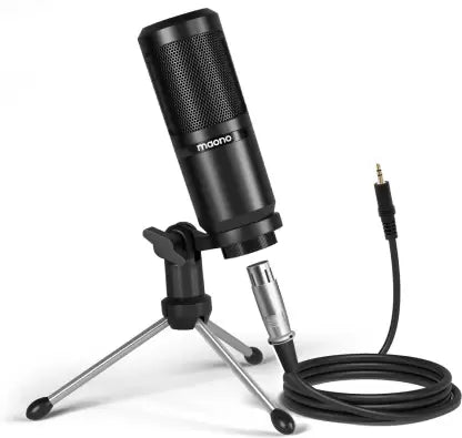 (Open Box) MAONO AU-PM360TR Condenser Podcast Microphone with Mic Gain. Computer Mic for Singing, Studio Recording, YouTube Microphone
