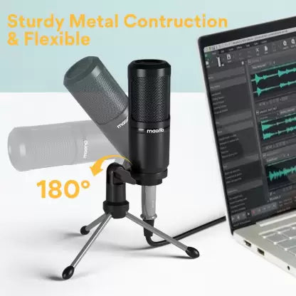 (Open Box) MAONO AU-PM360TR Condenser Podcast Microphone with Mic Gain. Computer Mic for Singing, Studio Recording, YouTube Microphone