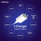 (Open Box)Infinix 10W Quick Charger combo for Infinx devices (MicroUSB - Cable Included)  (White, Cable Included)