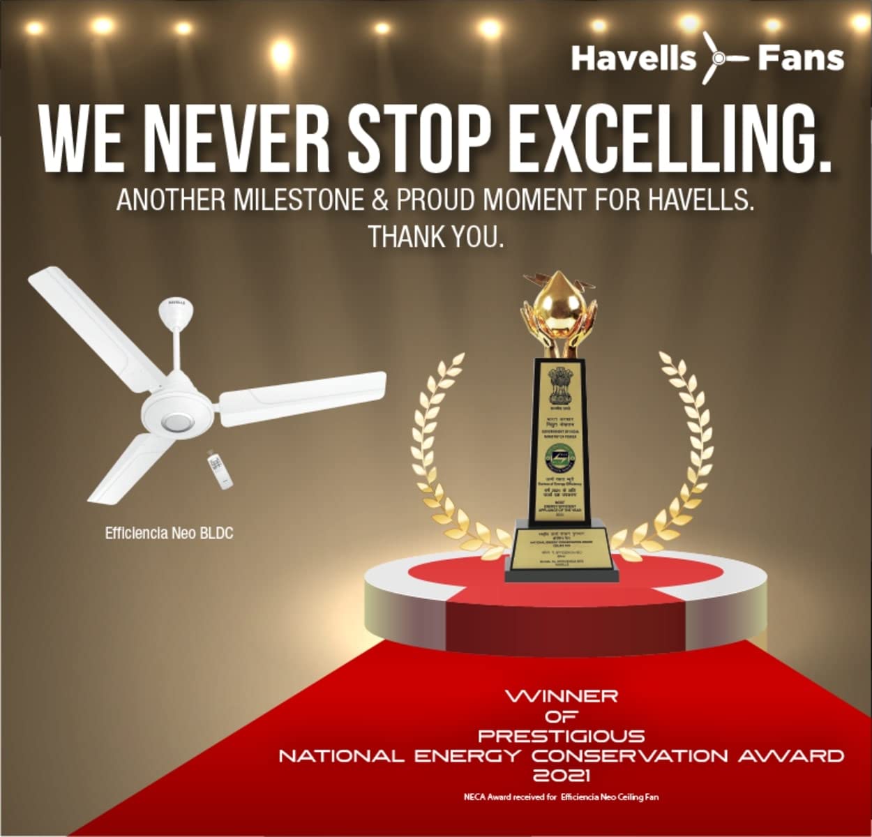 Havells 1200 mm FAN EFFICIENCIA DX WHITE - FHCEO5SWHT48