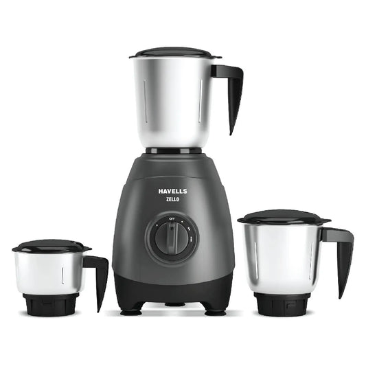 Havells Zello 3 Jar 750W Mixer Grinder, Grey