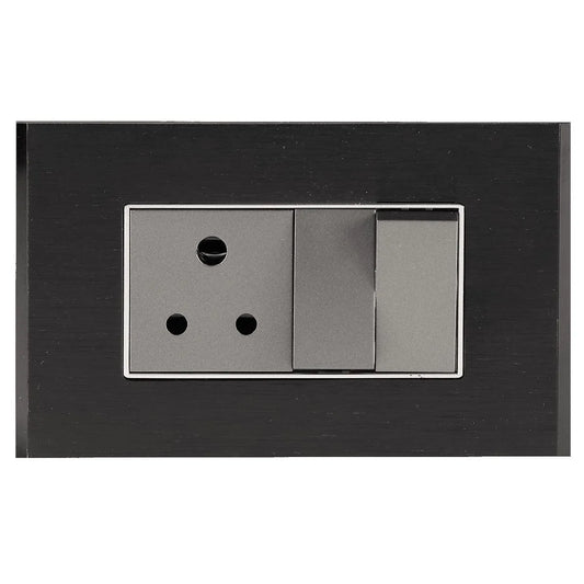 Havells 4 M Charcoal Black Metal Out Plate Grande