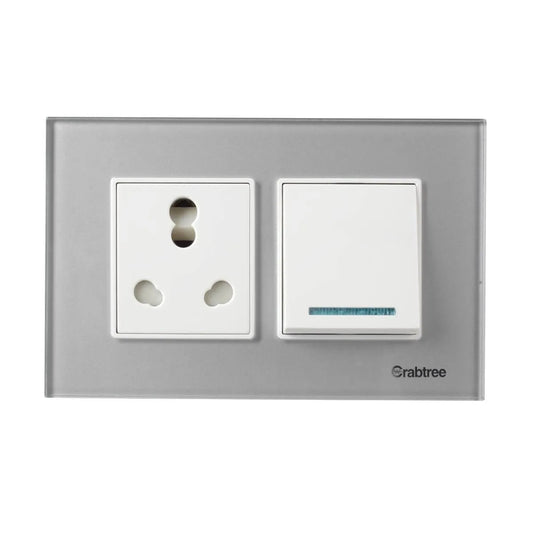 Havells   4 M Glass Cmb plate Silky Silver