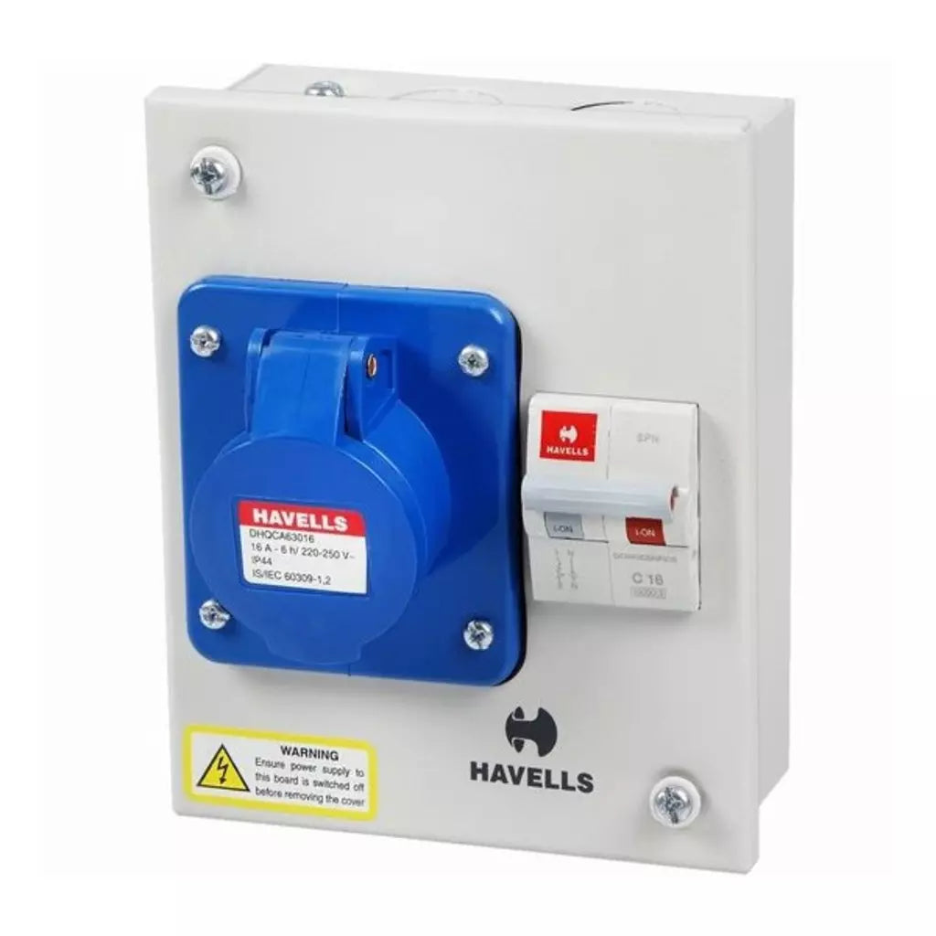 Havells 2P+E 32A AC Box with Industrial Plug Skt