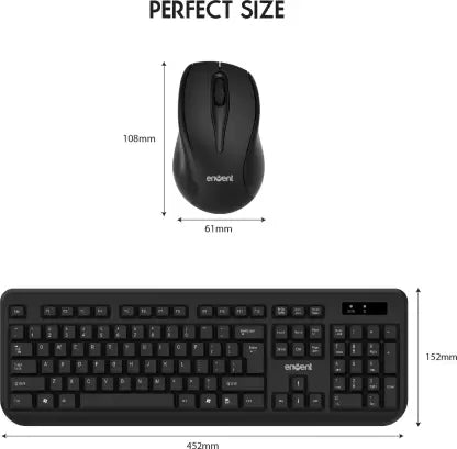 (Open Box) Envent ET-KBWC002 Combo Wireless Laptop Keyboard  (Black)