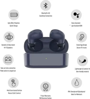 (Open Box) SNOKOR (by Infinix) iRocker XE15 Bluetooth Headset