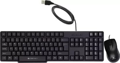 (Open Box) ZEBRONICS Zeb-Judwaa 750 Combo Wired USB Desktop Keyboard  (Black)