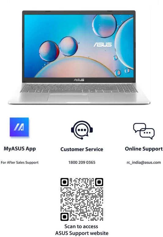 (Brand Refurbished) ASUS Vivobook 15 Intel Core i3 11th Gen 1115G4 - (8 GB/512 GB SSD/Windows 11 Home) X515EA-EJ322WS | X515EA-EJ328WS | X1500EA-EJ3379WS Thin and Light Laptop  (15.6 Inch, Transparent Silver, 1.80 kg, With MS Office)