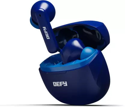 (Without Box) DEFY GravityZ with upto 50 Hours Playback, 4 Mic ENC, 13mm Drivers & Turbo Mode Bluetooth Headset  (Blue Impulse, In the Ear)