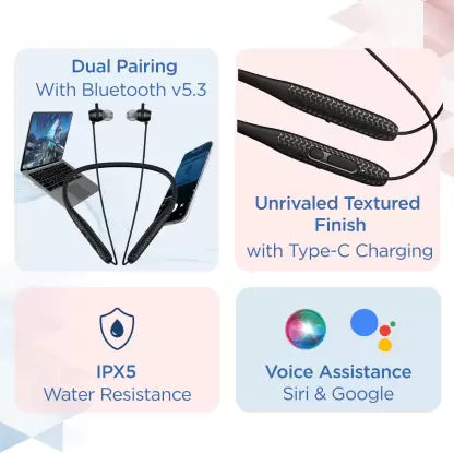 (Without Box) boAt Rockerz 255 Max with 60 Hours Playback, EQ Modes & Power Magnetic Earbuds Bluetooth Headset