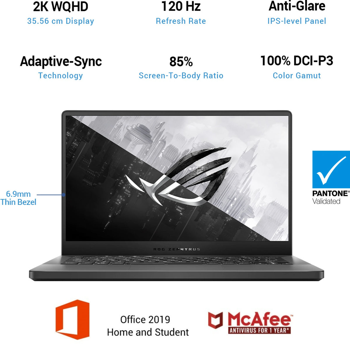 (Brand Refurbished) ASUS ROG Zephyrus G14 with 76WHr Battery AMD Ryzen 9 Octa Core 5900HS - (16 GB/1 TB SSD/Windows 10 Home/6 GB Graphics/NVIDIA GeForce RTX 3060/120 Hz/80 TGP)