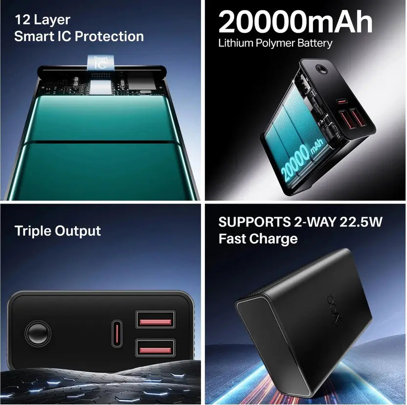 (Open Box) Boat EnergyShroom PB400 20000Mah 22.5W Powerbank