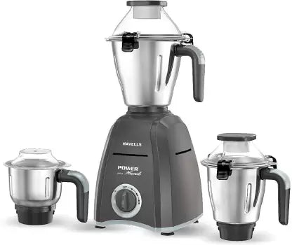 Havells POWER HUNK 3JAR 800W Mixer Grinder, Grey