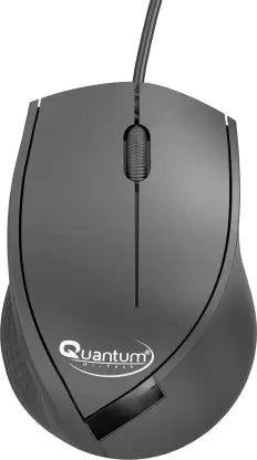 (Open Box) QUANTUM QHM251H 3-Button & 1 Scroller, USB 2.0 Mice Compatible for PC/ Laptop/ Tablet Wired Optical Mouse  (USB 2.0, Black)