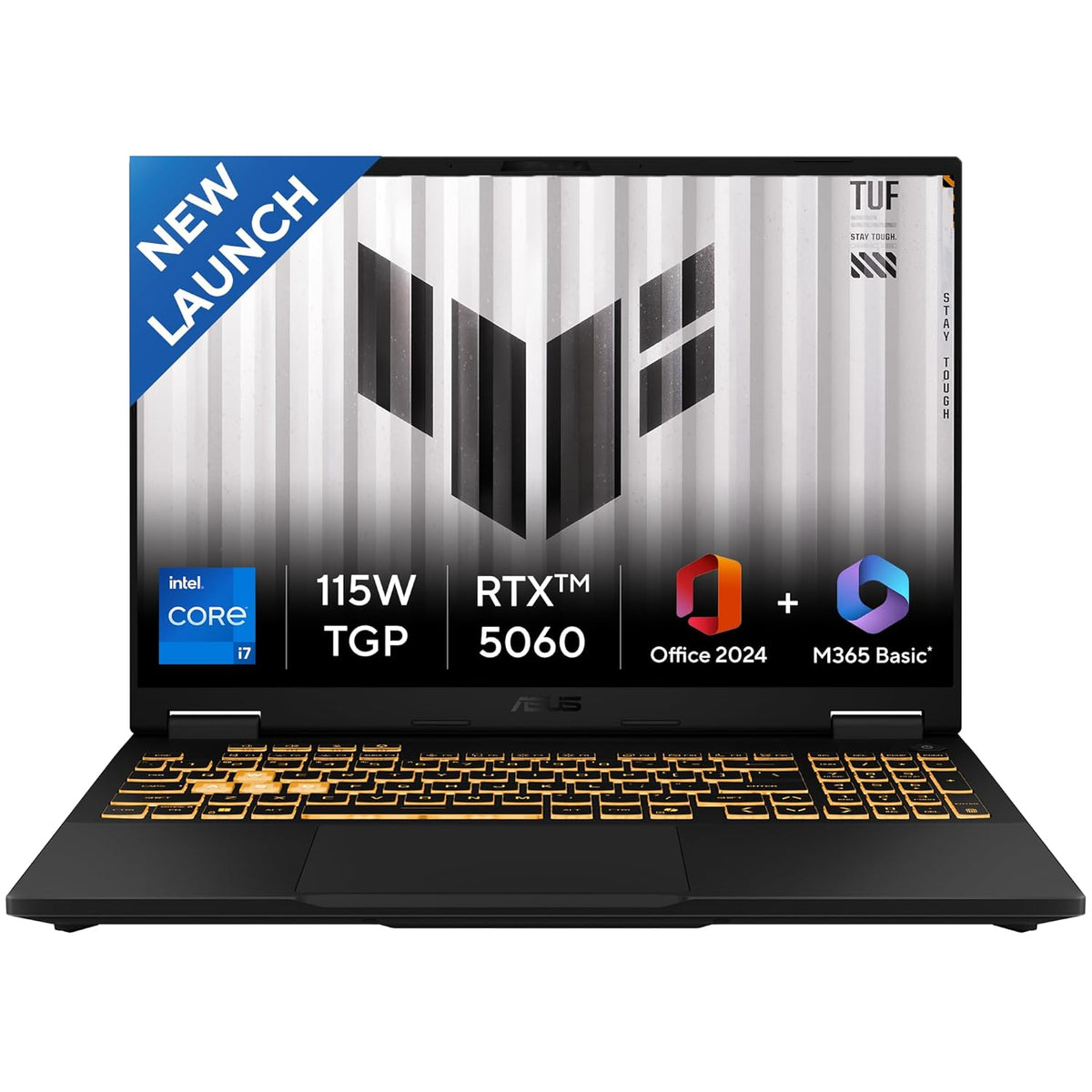(Brand Refurbished) ASUS TUF F16, 14th Gen,Intel Core i7-14650HX,RTX 5060-8GB,16GB,1TB,FHD+,16",165Hz,90WHrs,Windows 11 ,Jaeger Gray,2.2 Kg, FX608JMR-RV049WS, Gaming Laptop