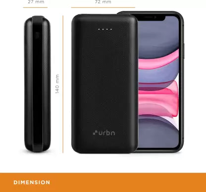 (open box) URBN 20000 mAh 12 W Power Bank  (Black, Lithium Polymer, Fast Charging for Mobile)
