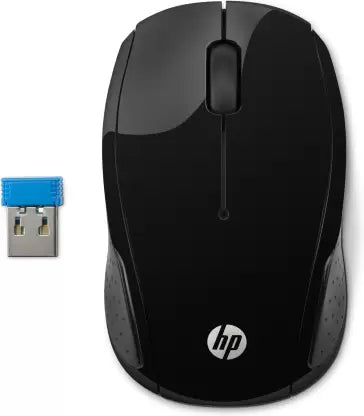 (Open Box) HP 200 Wireless Optical Mouse  (2.4GHz Wireless, Black)