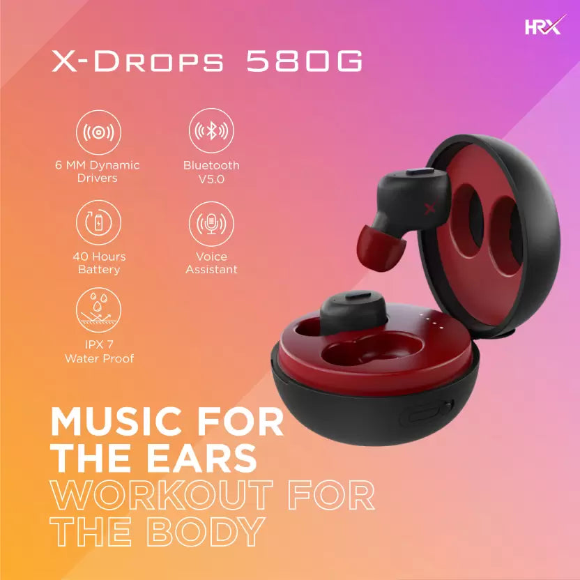 (Open Box) HRX X-Drops 580G Bluetooth Headset