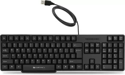 (Open Box) ZEBRONICS Zeb-K20 Wired USB Desktop Keyboard  (Black)