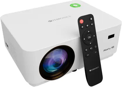(Open Box) Zebronics Zeb-Pixaplay 65 1080p 4k LED Projector, White
