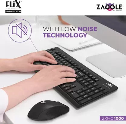 (Open Box) FliX  ZKMC 1000 Wireless Keyboard & Mouse Combo Set