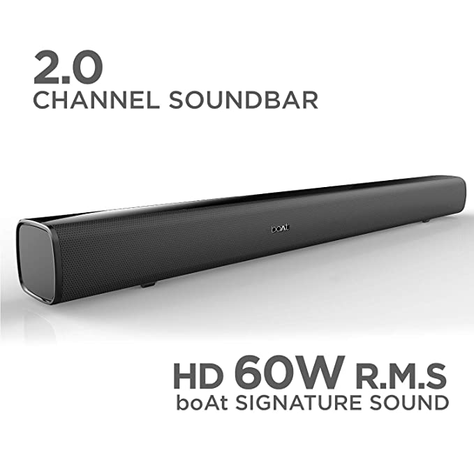 (Open Box) boAt Aavante Bar 1160 60 Watt 2.0 Channel Wireless Bluetooth Soundbar (Premium Black)