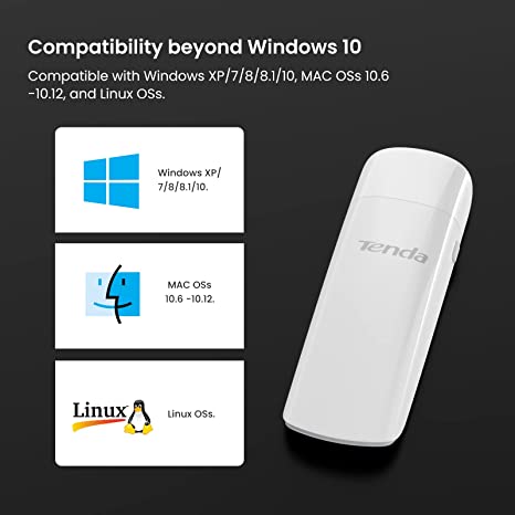 (Open Box) Tenda U12 AC1300 Dual-Band Wireless Wi-Fi USB 3.0 Adapter, 256-QAM