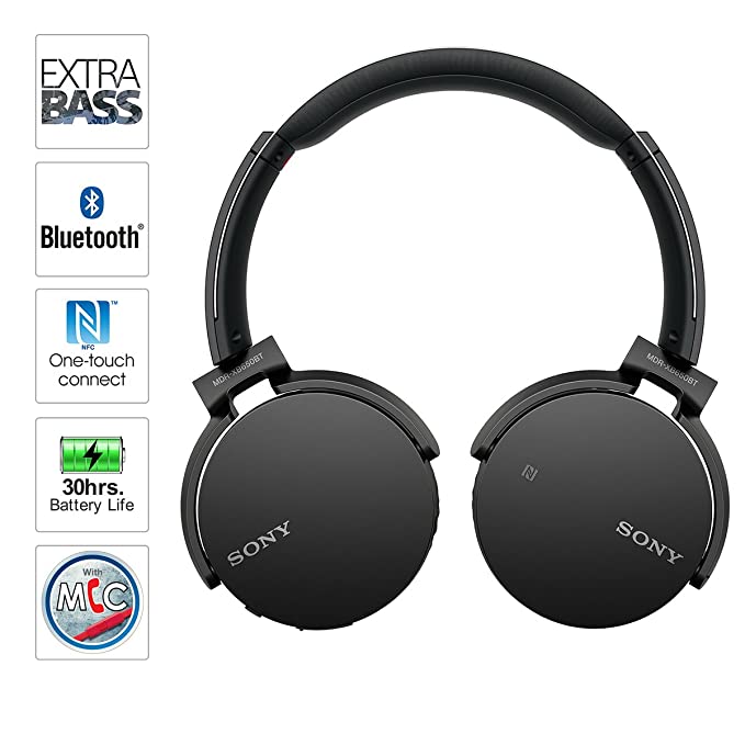 (Open Box) Sony MDR-XB650BT Wireless Bluetooth On Ear Headphone with Mic (Black)