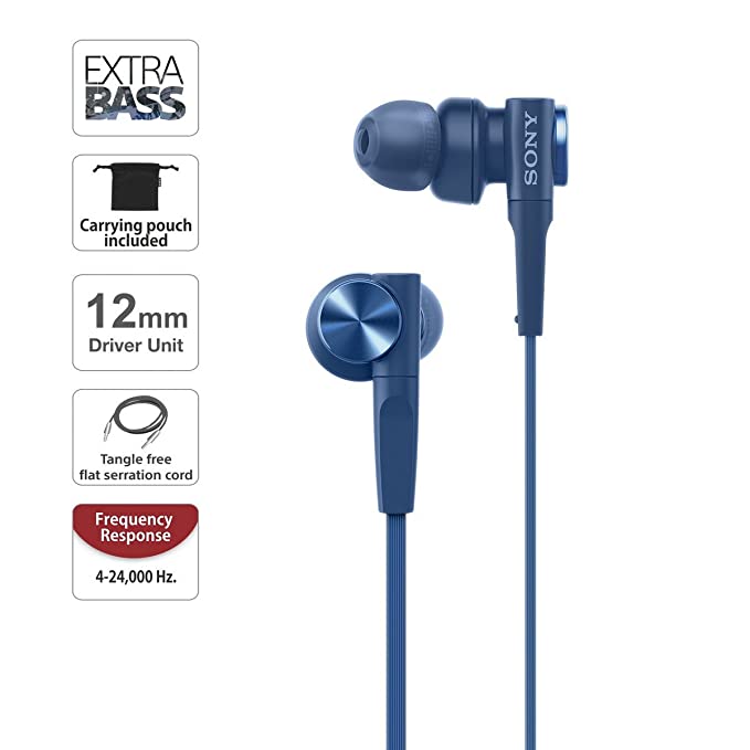(Open Box) Sony MDR-XB55 Extra Bass Wired in Ear Headphone Without Mic