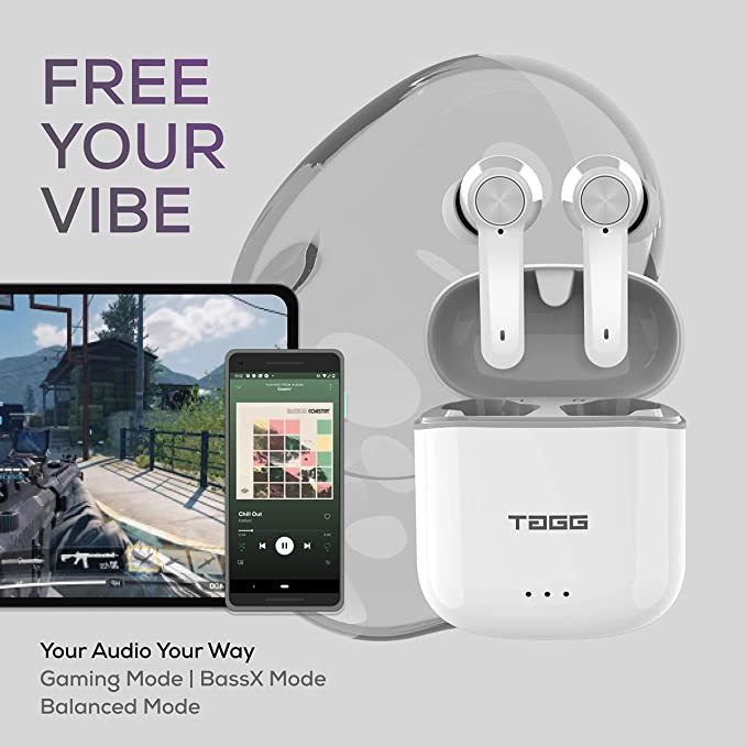 (Open Box) TAGG Liberty Buds Plus Truly Wireless Earbuds in-Built Gaming Mode, BassX Mode