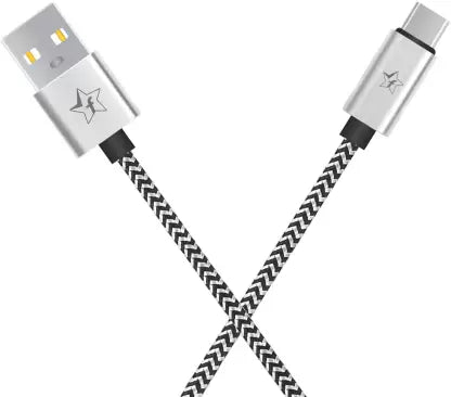 (Open Box) Flipkart SmartBuy USB Type C Cable 2.4 A 1 m ACRBD1M03  (Compatible with Mobile for Type-C Support, Black, White, One Cable)